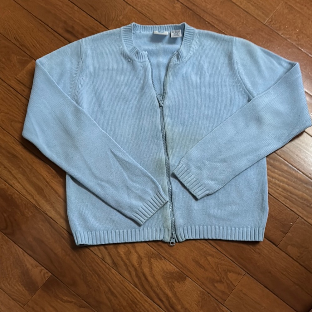 Anchor Blue Light Blue waist length Sweater